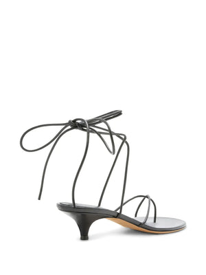 Slash Tie Sandals in Black