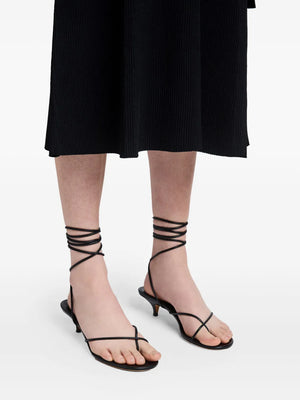 Slash Tie Sandals in Black