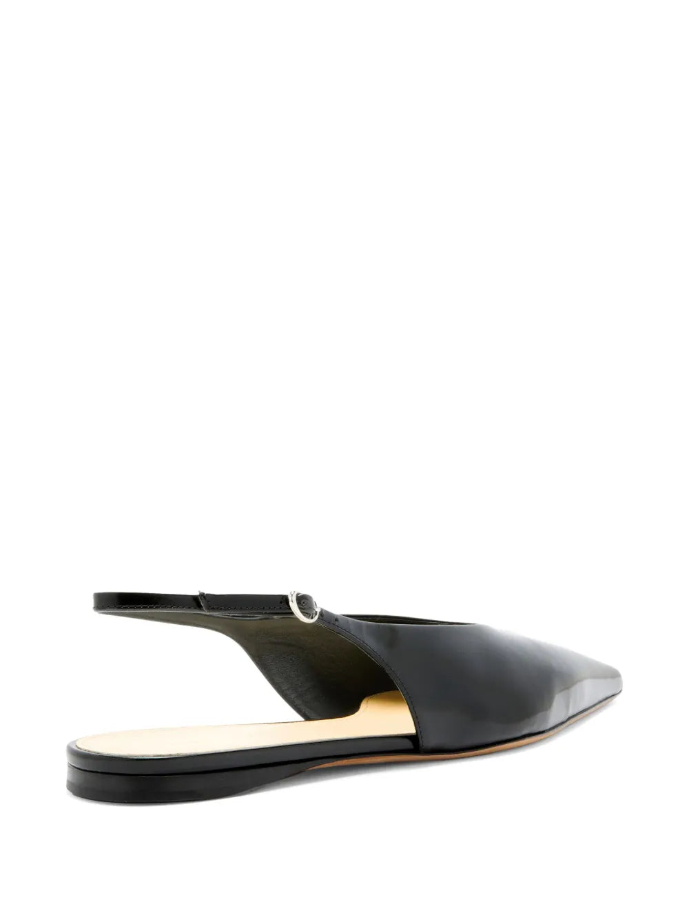 Slash Flat Slingbacks in Black