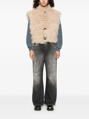Clara Vest in Taupe styled with casual wear, ideal for cooler seasons.
