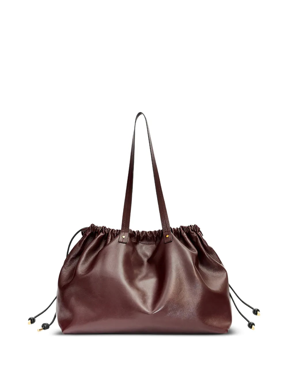 Isabel Marant's Silven E/W Bag in Burgundy with leather string and sliding system, perfect for shoulder or hand carry.