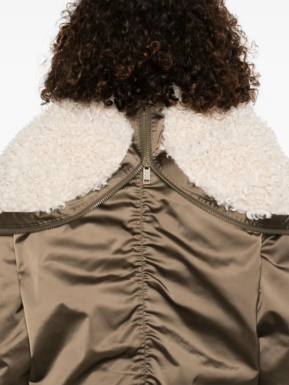 Front view of the Elisa Coat in Khaki by Isabel Marant, showing off the snap-fastened pockets and detailed design.