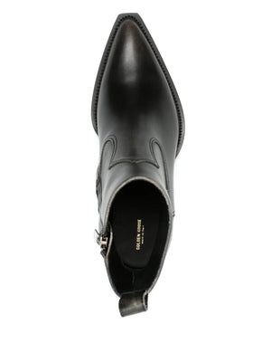 Full view of Debbie Ankle Boot in Black made from 100% cow leather, made in Italy by Golden Goose.