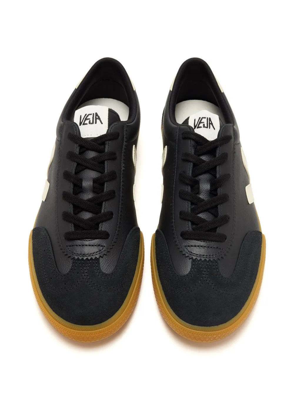 Volley Leather in Black Pierre