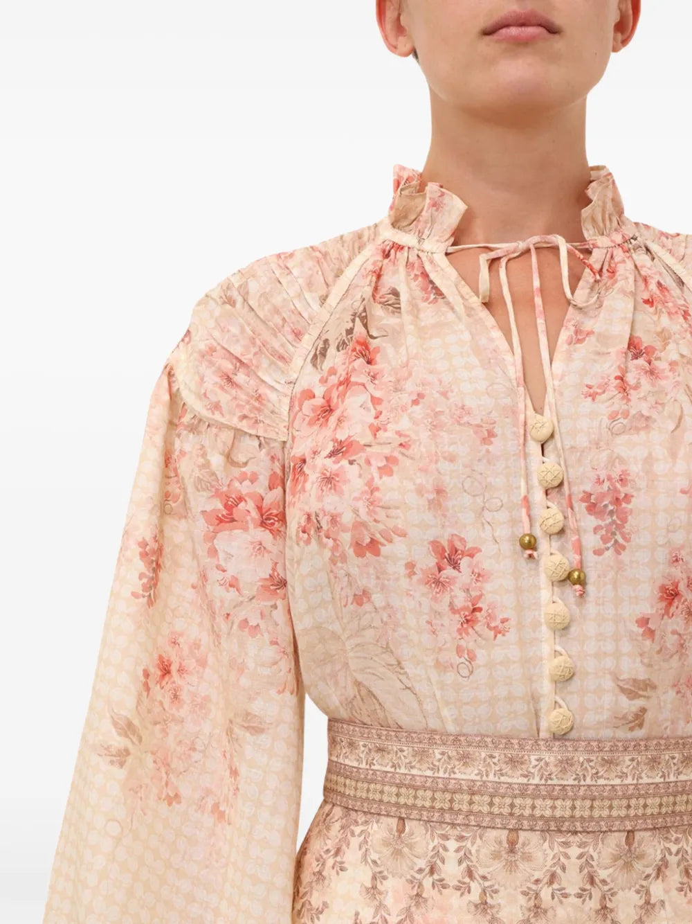 Illuminate Billow Blouse in Coral Floral