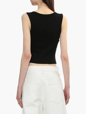 Shrunken Poppy Tank in Black