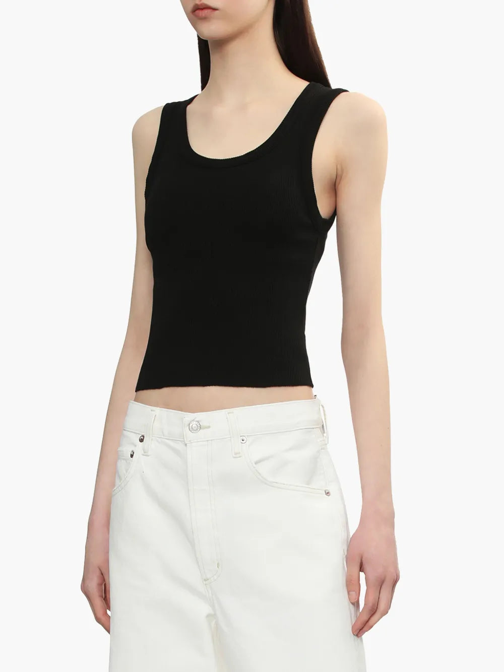Shrunken Poppy Tank in Black