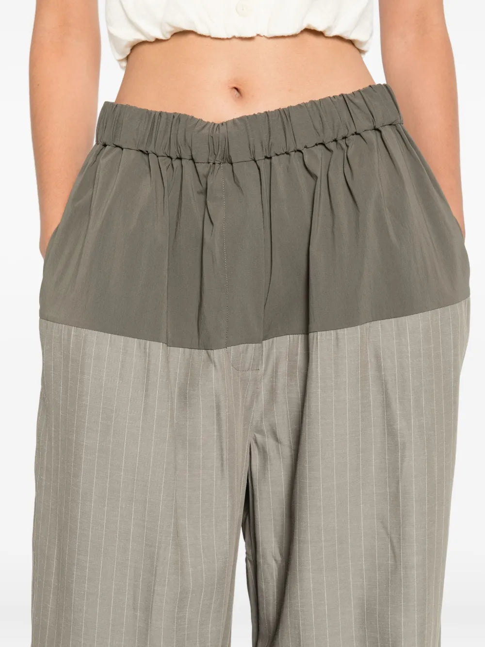 Relaxed Splice Pants in Khaki Pinstripe