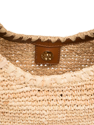 Moon Raffia Tote Bag in Natural