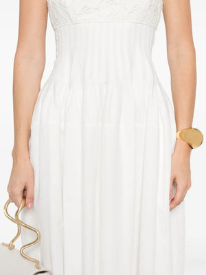 Lilianna Cotton Lace Midi Dress in White