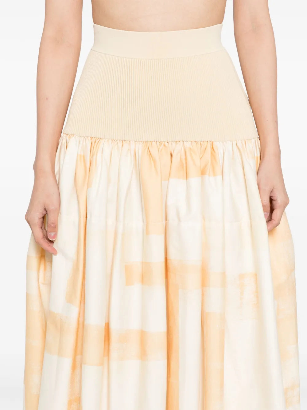 Arnette Skirt in Beige Brushstroke
