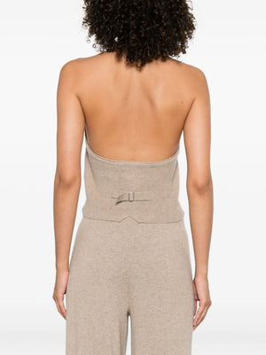 Tailored Halter Vest in Taupe