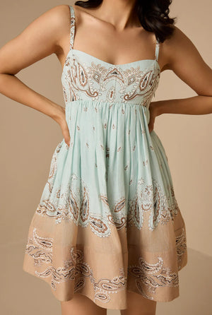 Navi Mini Dress in Blue Brown