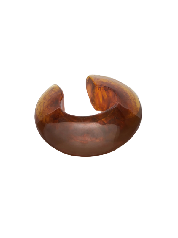 Stylish Arc Cuff in Tortoise resin by Lizzie Fortunato, perfect for stacking or wearing solo.