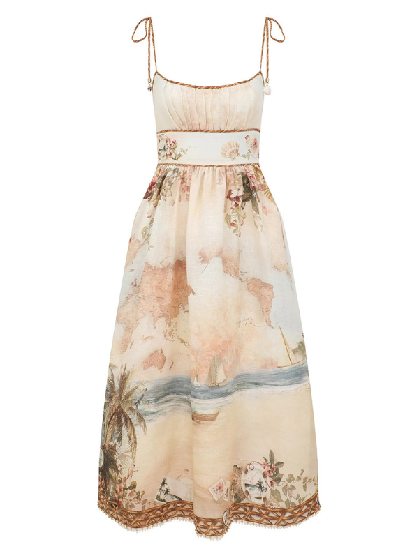 Zimmermann Women's Mahon Picnic Dress - Island Map Blue