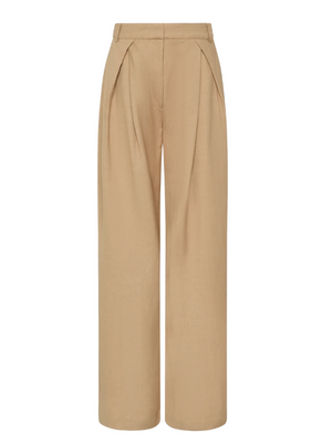 Stylish Astrid Trouser in Sahara by FaithFull, showcasing tailored high-rise design with structured waist and belt loops.