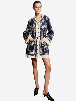 Alemais Ink Banderra Mini Dress Ink / 4