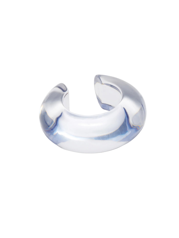 Arc Cuff in Lilac by Lizzie Fortunato showcasing lilac-hued resin in a stylish design.