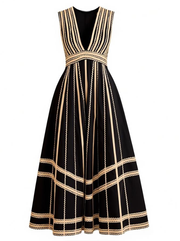 Palermo Dress in Noir showcasing the stylish plunging neckline and gathered hem design by Ulla Johnson.