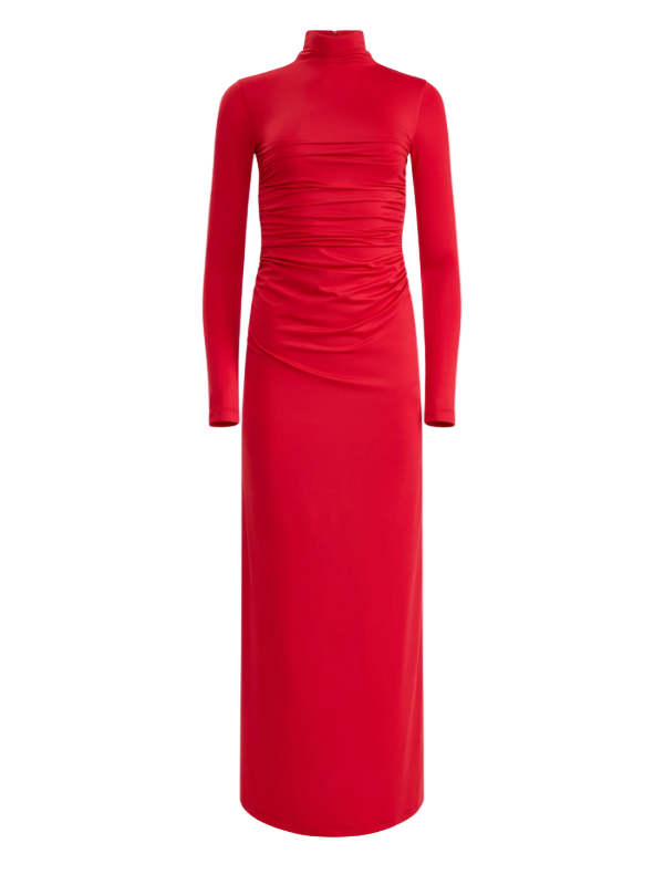 Jazmina Dress in Grenadine showcasing its elegant roll neck and ruched detailing by Altuzarra.