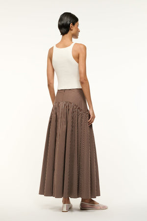 Procida Skirt in Dark Oak Micro Stripe