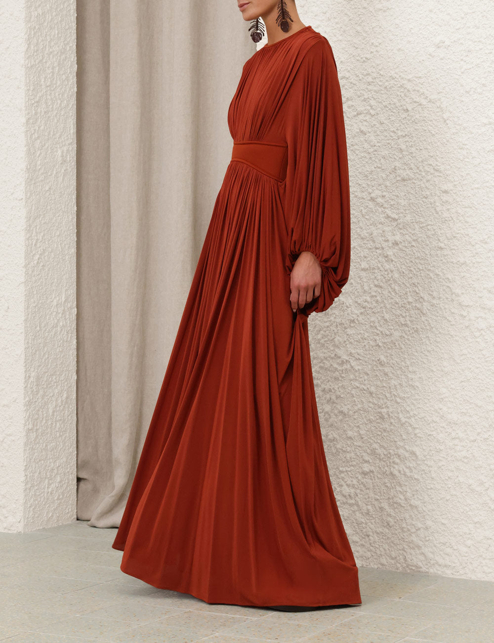 Illuminate Batwing Maxi Dress in Rust