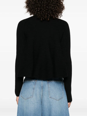 Back view of Astice Sweater in Black by Sportmax highlighting saddle sleeves design