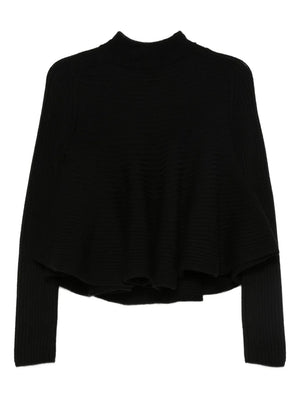 Astice Sweater in Black by Sportmax featuring a baby-doll style with wide flared hem