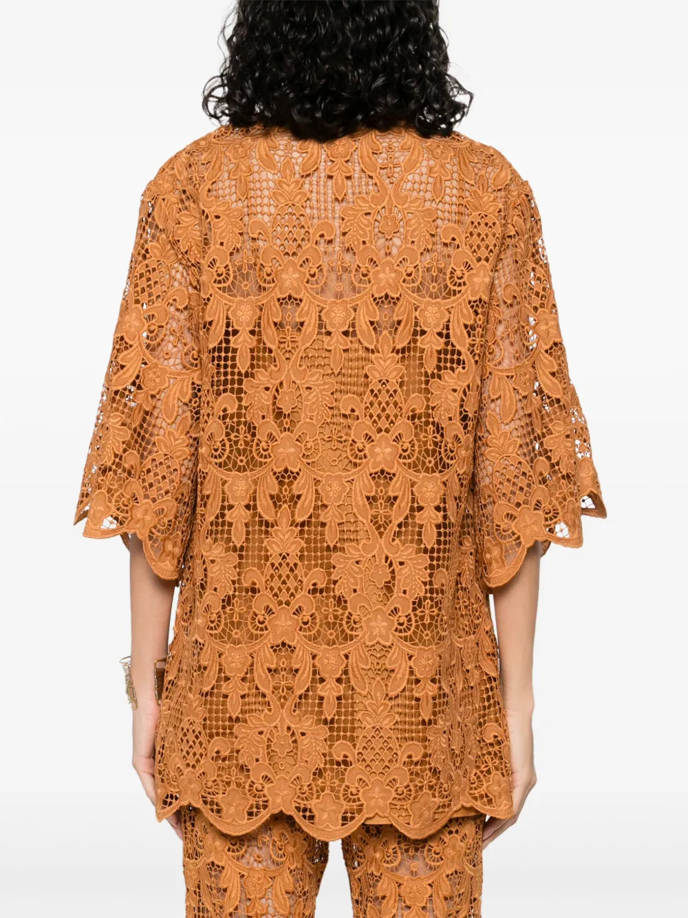 The Coco Lace Tunic Top in Biscuit