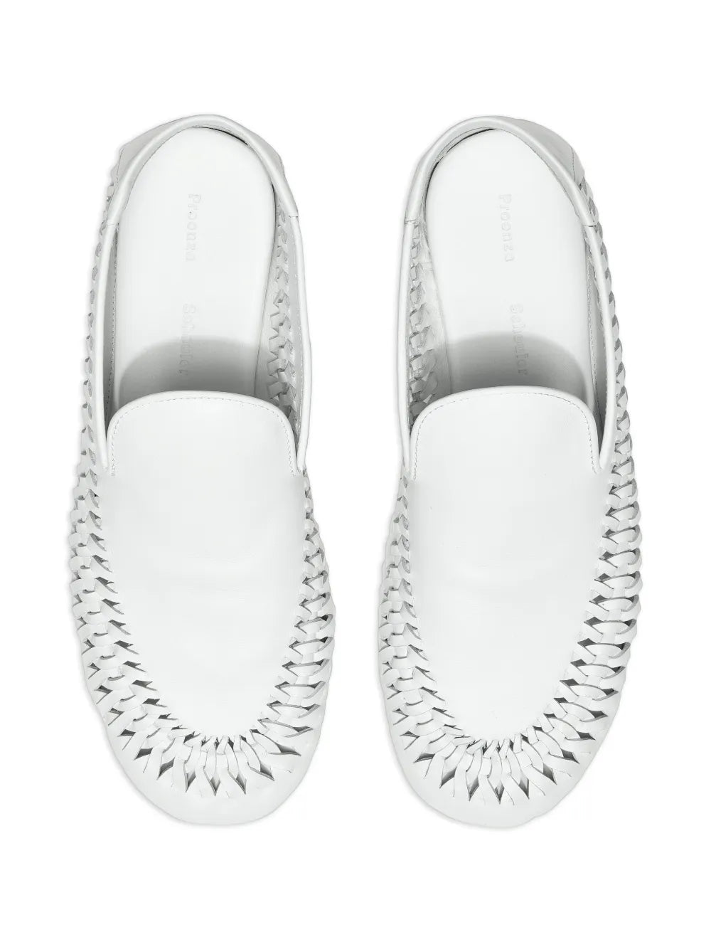 Side view of Proenza Schouler Whip Loafer in Ecru with rubber sole displayed on a neutral background.