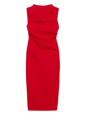 Soft Sculptural Dress in Rosso