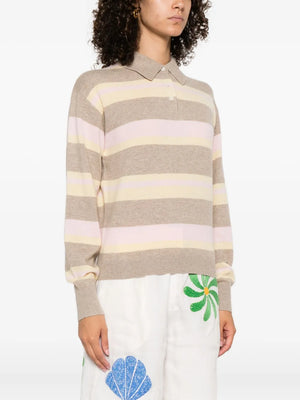 Collegiate Stripe Polo in Taupe Combo