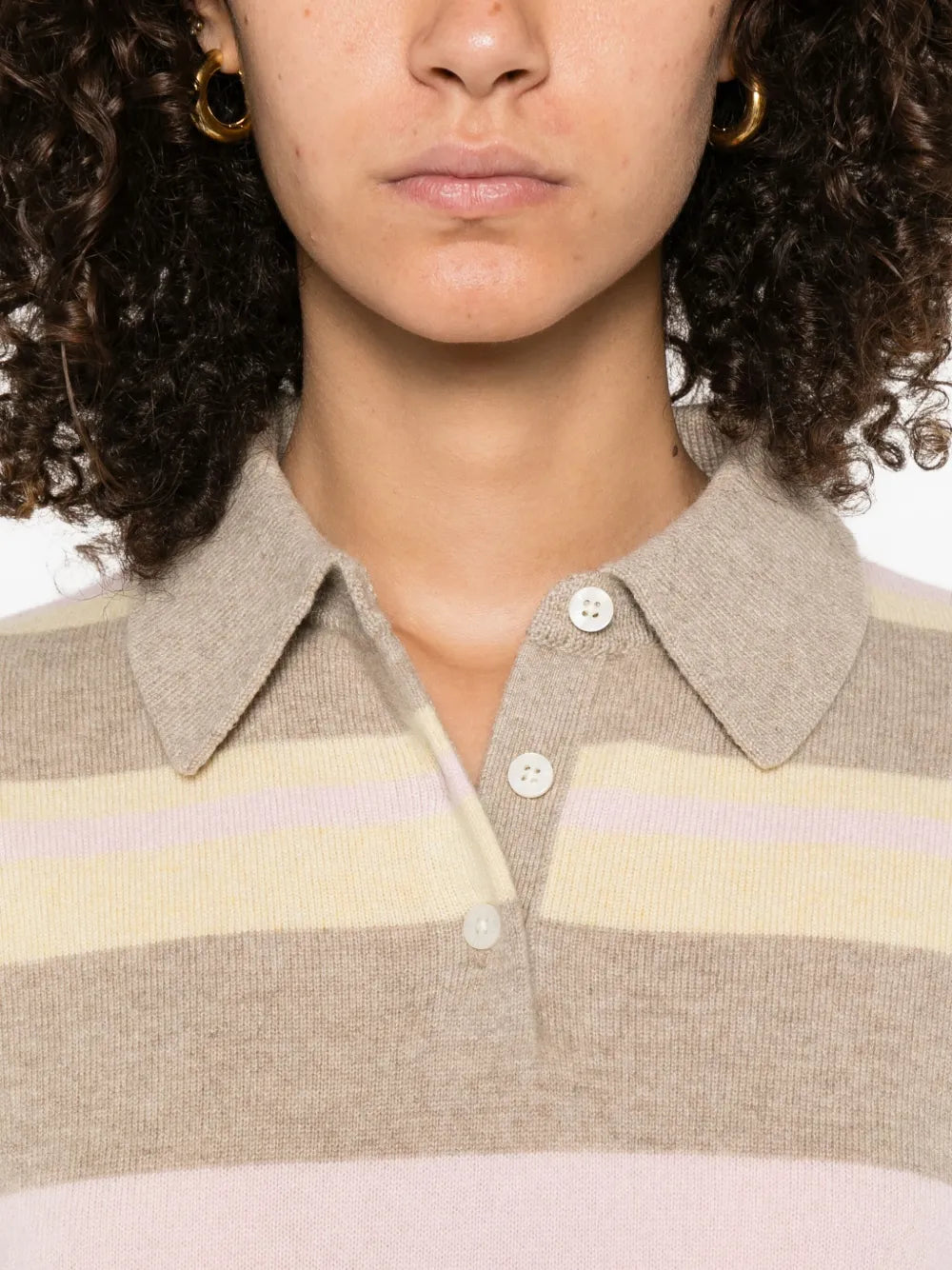 Collegiate Stripe Polo in Taupe Combo