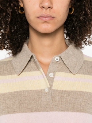 Collegiate Stripe Polo in Taupe Combo