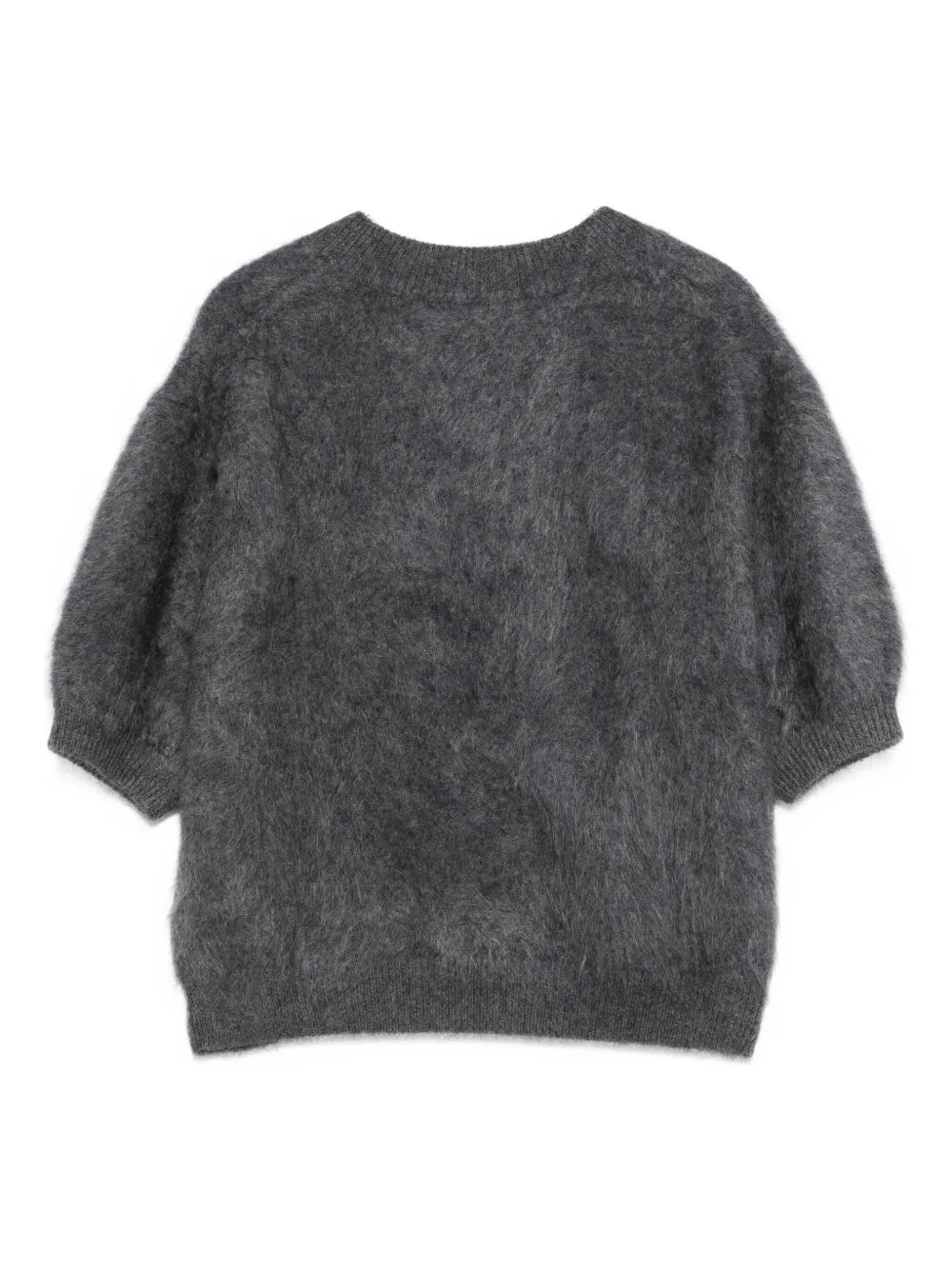 Lifestyle image of the Juniper Sweater in Graphite styled with casual attire for a chic look.