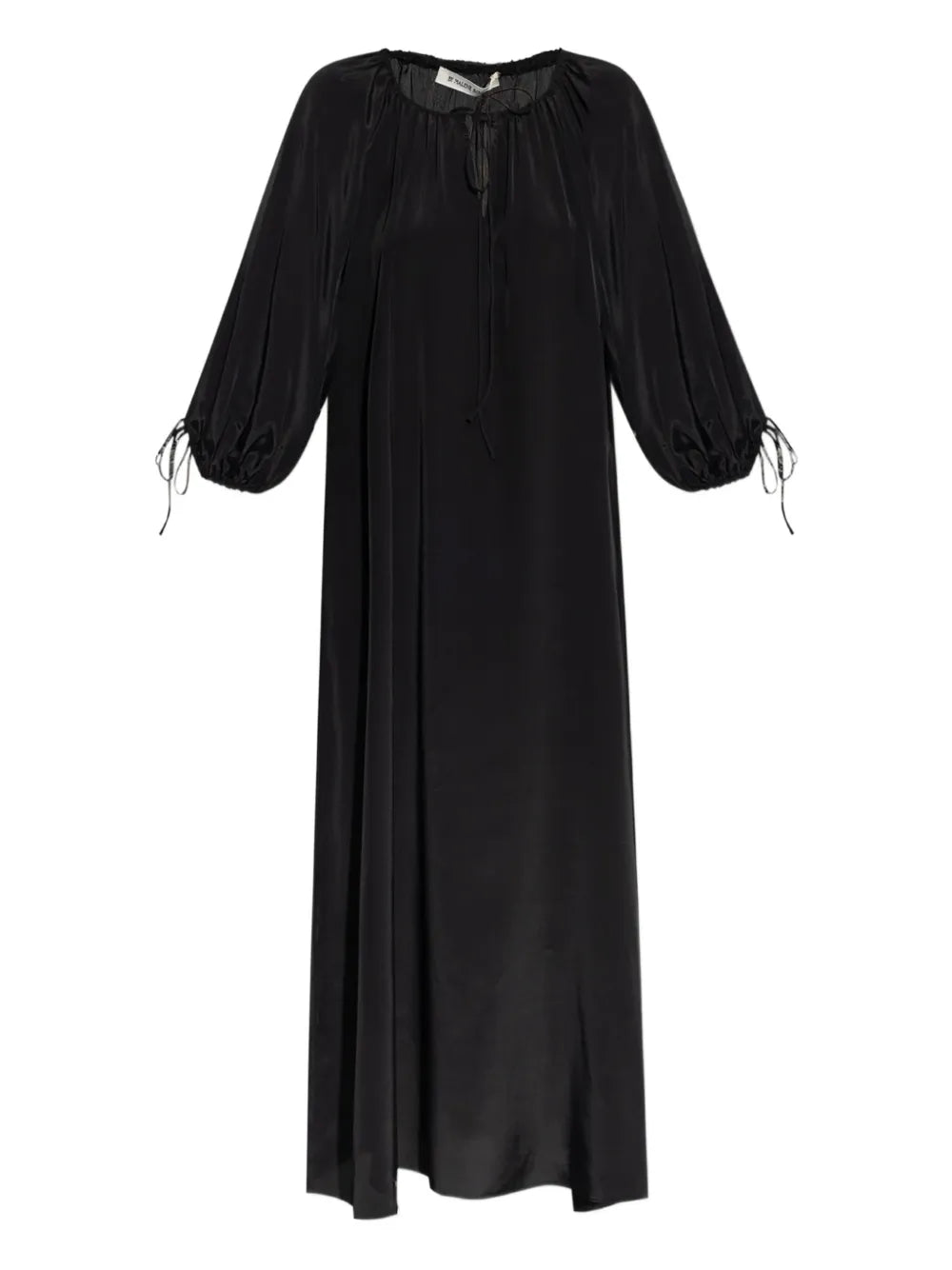 Lily Dress in Black by By Malene Birger showcasing its voluminous shape and adjustable straps against a simple background.