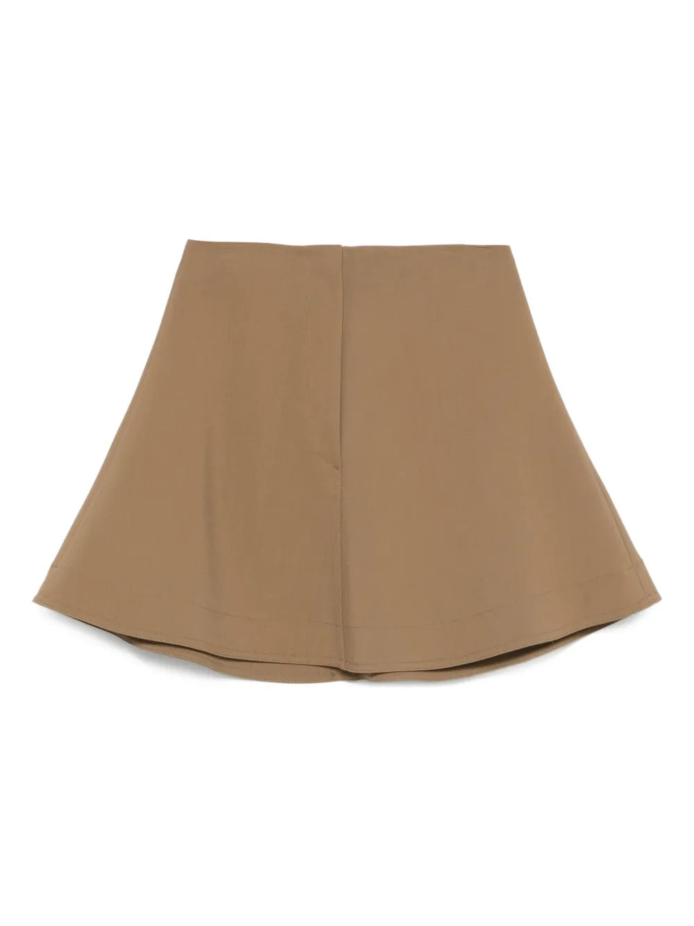 Tenna Skirt in Brown by Nanushka displayed on a model showcasing its voluminous A-line silhouette.