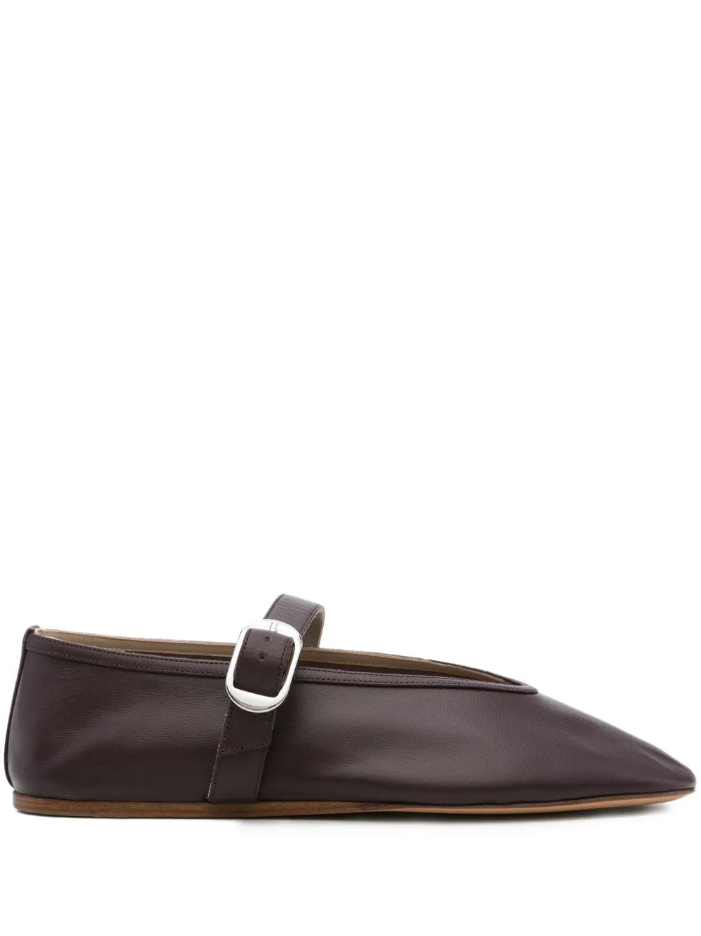 Stylish Stella Slipper in Plum by Le Monde Béryl, showcasing soft lamb leather and a chic buckle design.