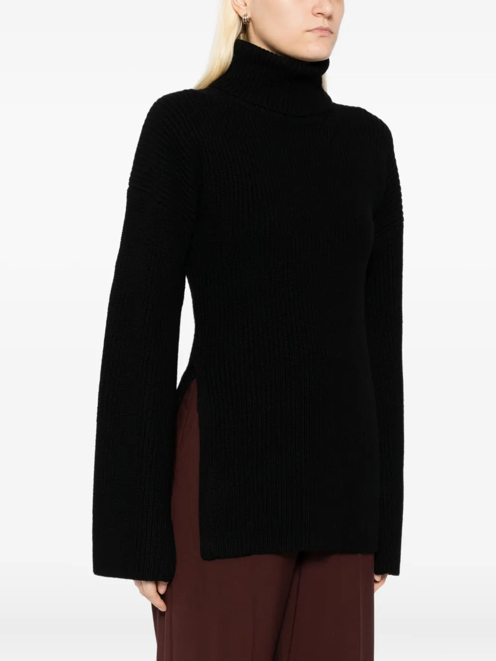 Slit Sleeve Knit in Black