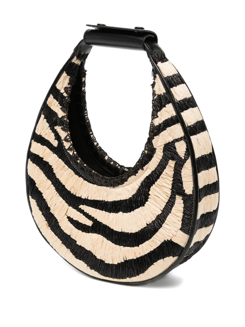 Moon Raffia Tote in Zebra