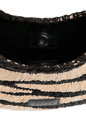 Moon Raffia Tote in Zebra