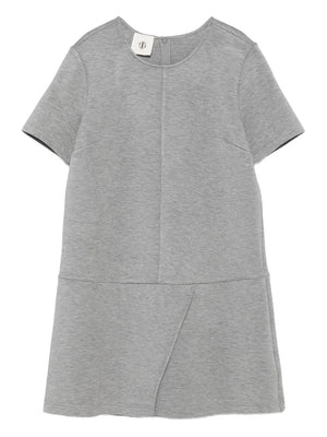 Nice Mini Dress in Grey Melange featuring flattering seam cuts and fold over skirt detail by THE GARMENT.