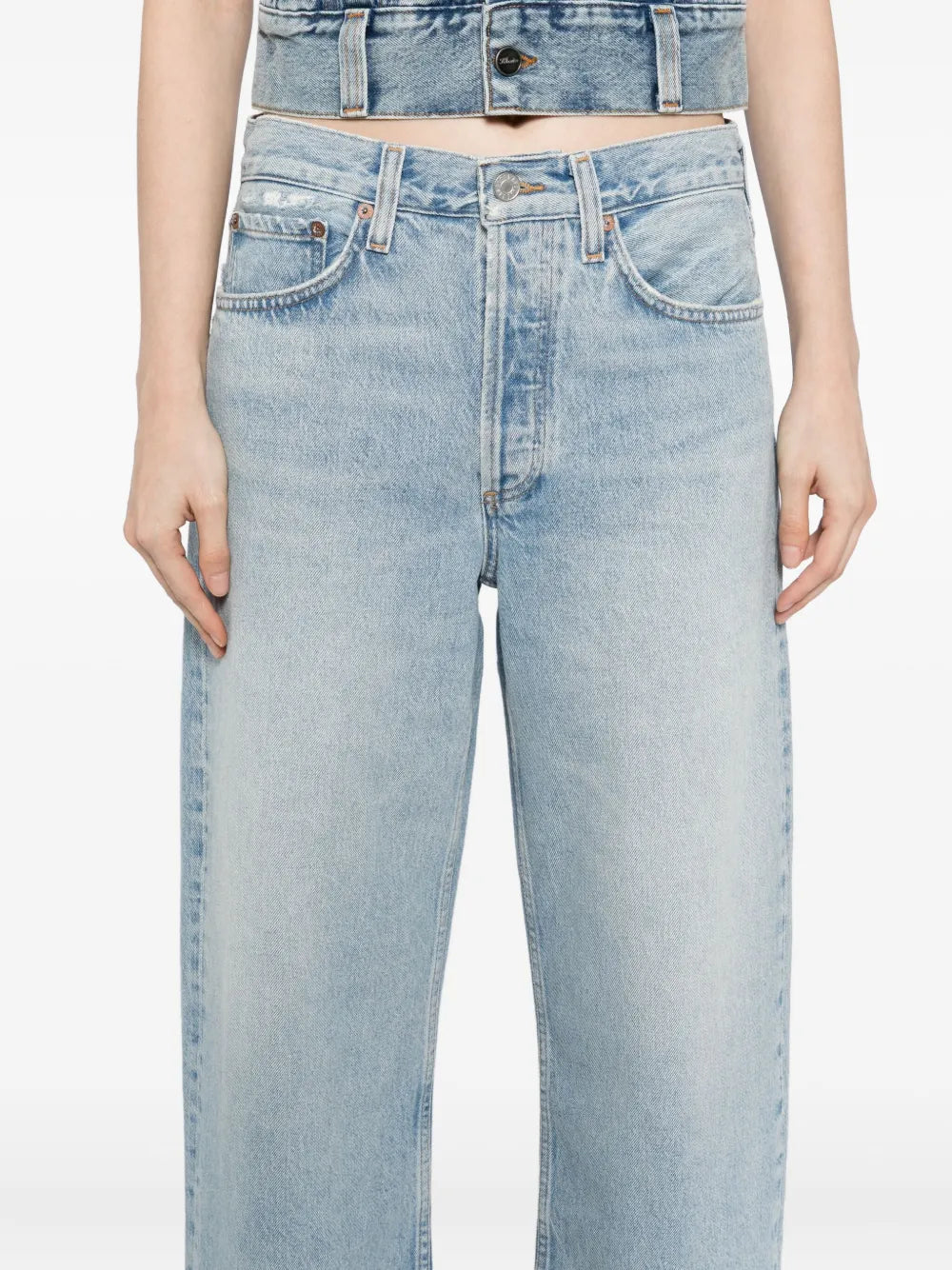 Back view of Agolde Arc Jean in Orten, demonstrating the classic fit and chic leg opening style.