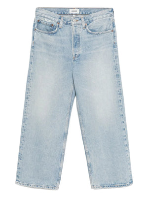 Agolde Arc Jean in Orten, showcasing the unique bow-leg silhouette and relaxed top block for a cool, effortless look.