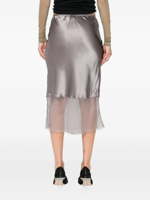 Catania Skirt in Smoke displayed on a mannequin, illustrating its flowy silhouette and chic look.