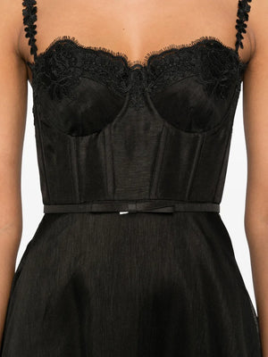 Hypnotic Lace Trim Gown in Black