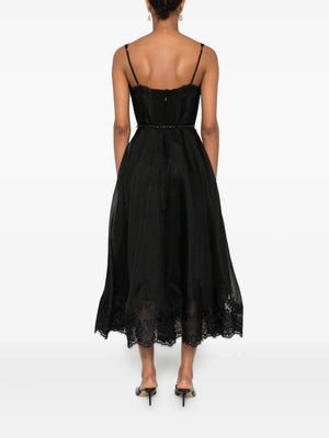Hypnotic Lace Trim Gown in Black