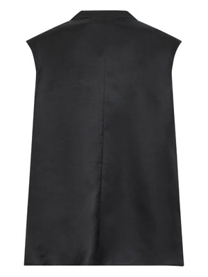 Sade Sleeveless Silk Top in Black