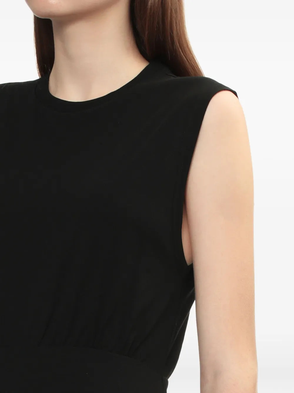 Sleeveless Cotton Tee Dress in Black