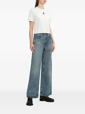 Close-up view of Kiera Jean in Downtown featuring rigid regenerative cotton denim with a clean rinse wash.